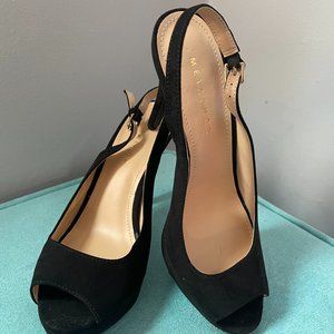 Black Metaphor Peep-Toe Pump